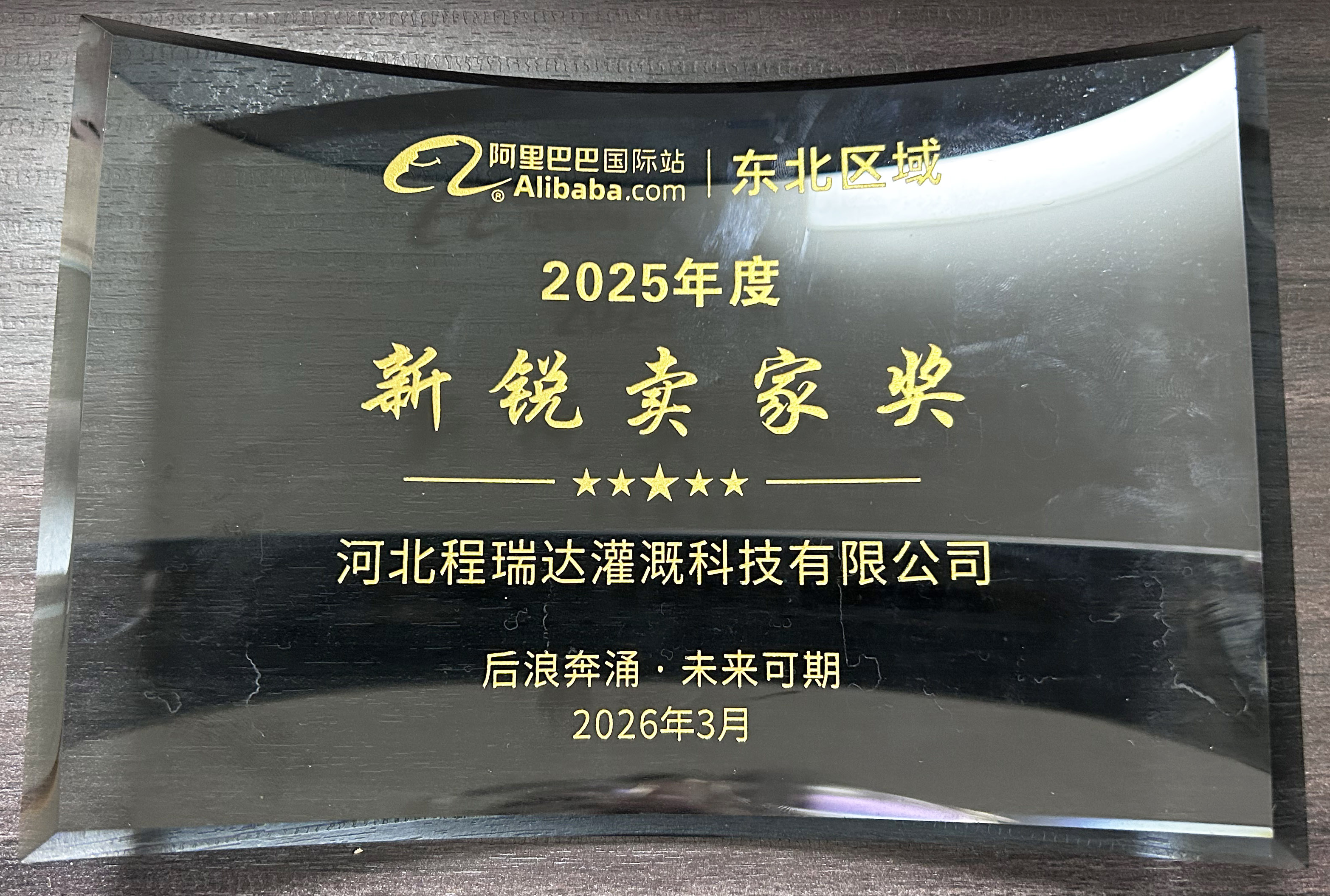 自贡程瑞达灌溉 | 荣获阿里国际站新锐卖家奖